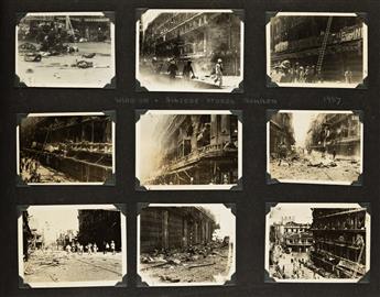 (CHINA--SHANGHAI) An album of over 500 photographs compiled by an American stationed in 1930s Shanghai, depicting the horrific Battle o